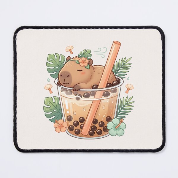 Item preview, Kawaii Capybara Boba Bubble Tea Food Trend designed and sold by MythicCotton.