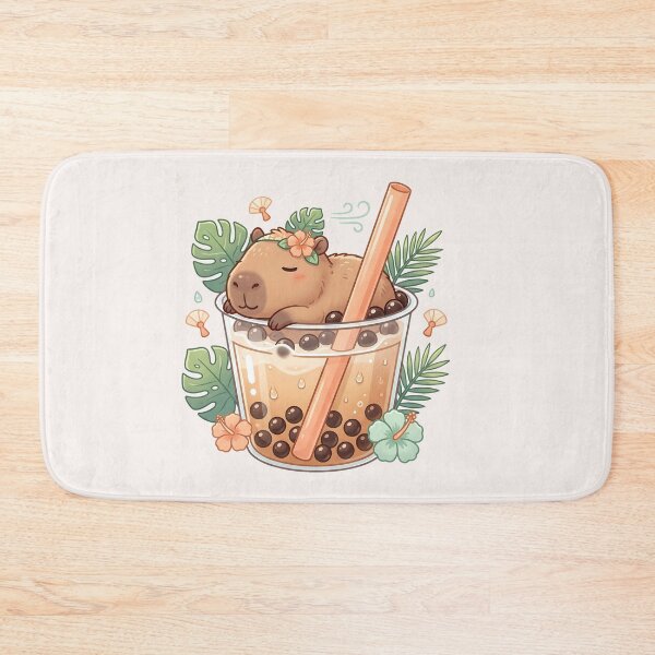 Item preview, Kawaii Capybara Boba Bubble Tea Food Trend designed and sold by MythicCotton.