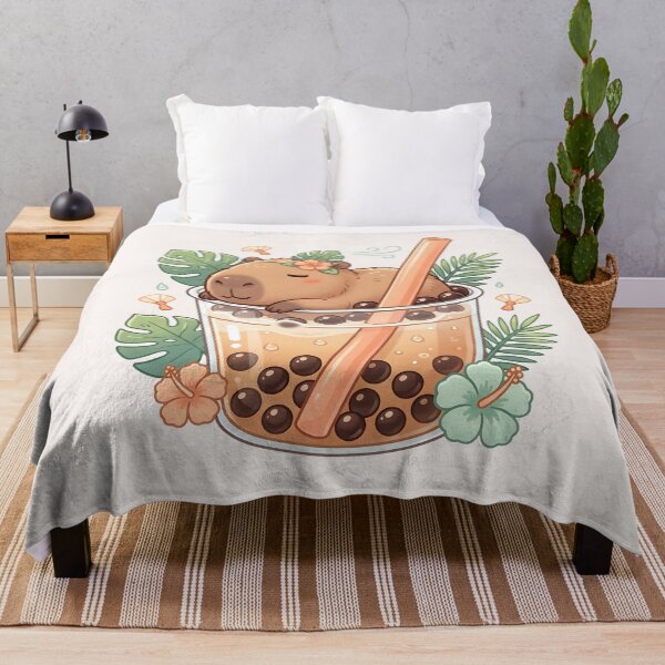 Item preview, Kawaii Capybara Boba Bubble Tea Food Trend designed and sold by MythicCotton.
