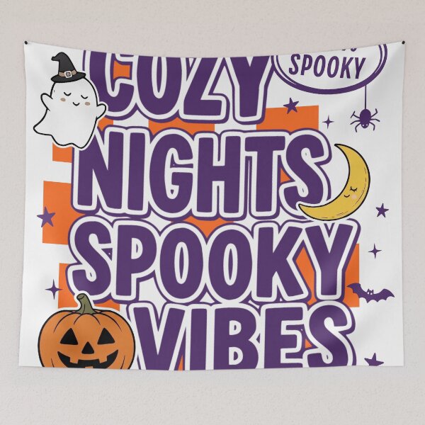 Item preview, Cozy Nights Spooky Vibes Halloween Aesthetic Design designed and sold by TeeVerse27.