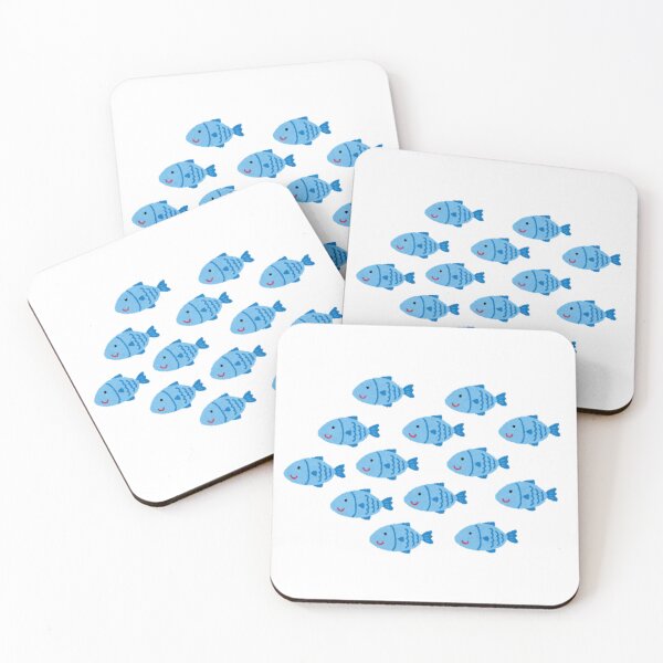 Artikelvorschau, Cute School of Blue Fish Illustration entworfen und verkauft von DailyDoodlesBySumbul.