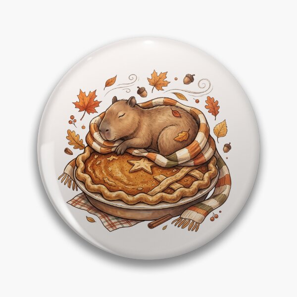 Item preview, Cozy Capybara Pumpkin Pie Autumn Food Trend designed and sold by MythicCotton.
