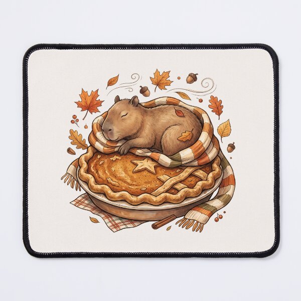 Item preview, Cozy Capybara Pumpkin Pie Autumn Food Trend designed and sold by MythicCotton.