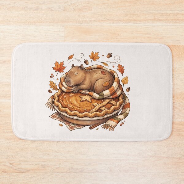 Item preview, Cozy Capybara Pumpkin Pie Autumn Food Trend designed and sold by MythicCotton.
