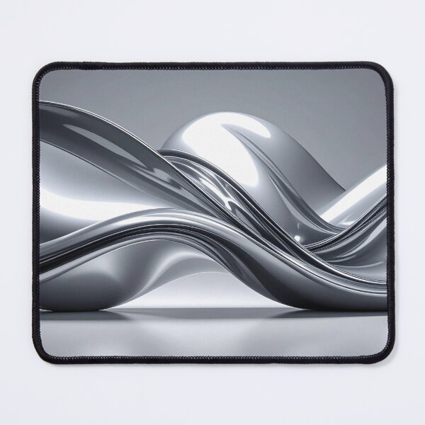 Item preview, Abstract Liquid Chrome Metal Waves designed and sold by BetweenForms.