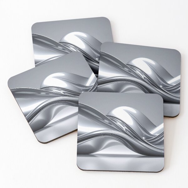 Item preview, Abstract Liquid Chrome Metal Waves designed and sold by BetweenForms.