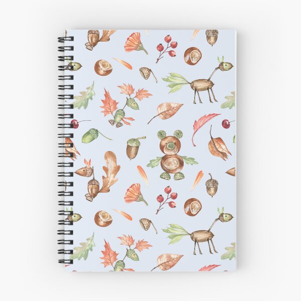Item preview, Cute Autumn Animals Pattern on Pastel-blue designed and sold by Flowersforbear.