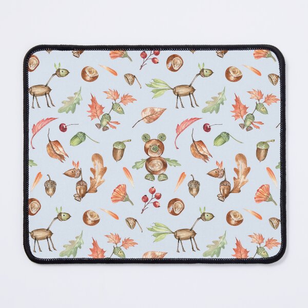 Item preview, Cute Autumn Animals Pattern on Pastel-blue designed and sold by Flowersforbear.