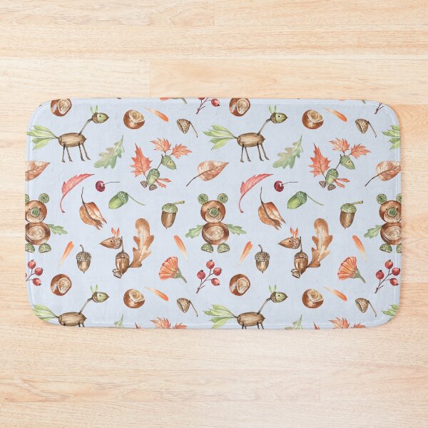 Item preview, Cute Autumn Animals Pattern on Pastel-blue designed and sold by Flowersforbear.