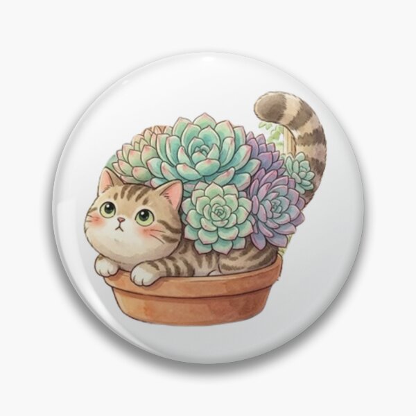 Item preview, Cute Kawaii Cat Succulent in Pot designed and sold by Pure Art .