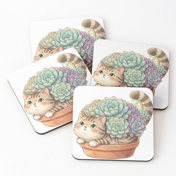 Item preview, Cute Kawaii Cat Succulent in Pot designed and sold by Pure Art .