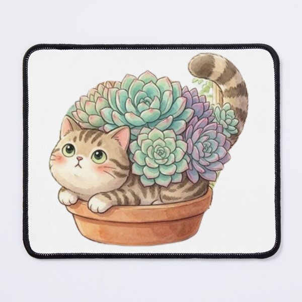 Item preview, Cute Kawaii Cat Succulent in Pot designed and sold by Pure Art .
