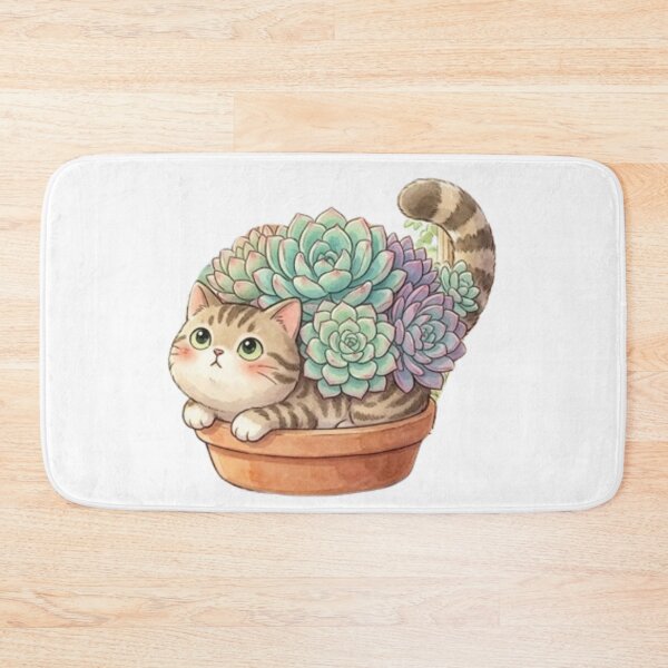 Item preview, Cute Kawaii Cat Succulent in Pot designed and sold by Pure Art .