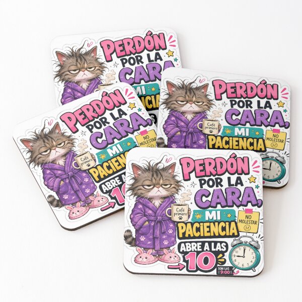 Item preview, My Patience Opens at 10 - Cat with Coffee and a Bad Mood designed and sold by DrizzyV.