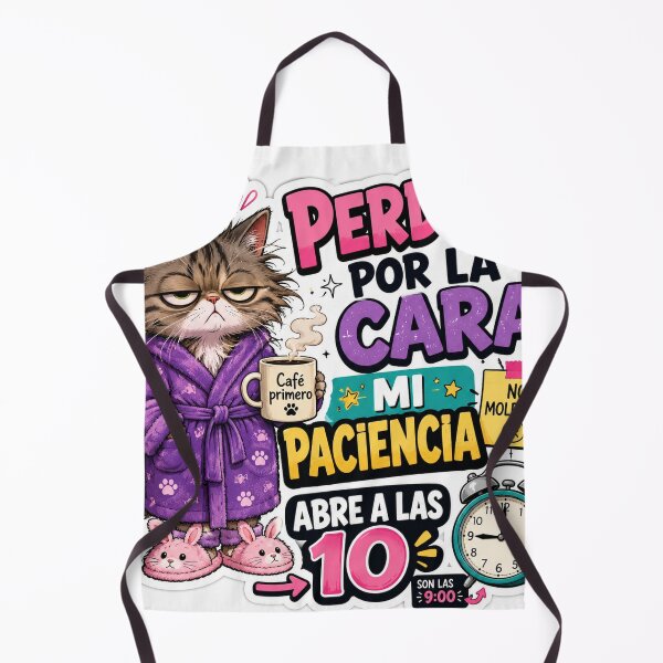 Item preview, My Patience Opens at 10 - Cat with Coffee and a Bad Mood designed and sold by DrizzyV.