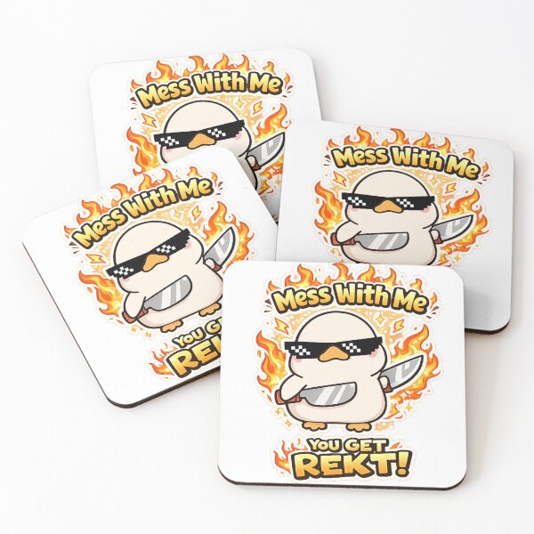 Item preview, Mess With Me You Get REKT Funny Gamer Duck Sticker | Cute Angry Duck Meme designed and sold by sumodesign.