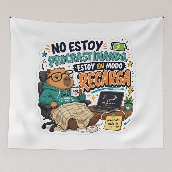 Item preview, Capybara in Reload Mode - Procrastinating Humor designed and sold by DrizzyV.
