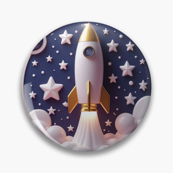 Item preview, Rocket surrounded by stars designed and sold by kidoramagic.