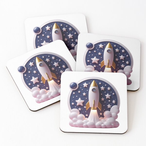 Item preview, Rocket surrounded by stars designed and sold by kidoramagic.