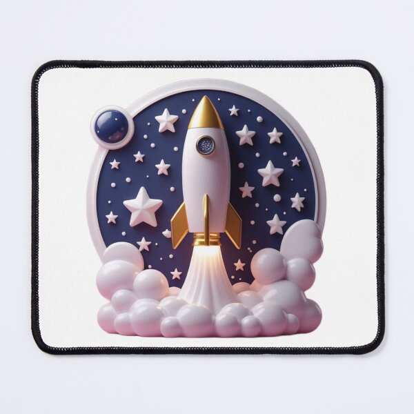 Item preview, Rocket surrounded by stars designed and sold by kidoramagic.