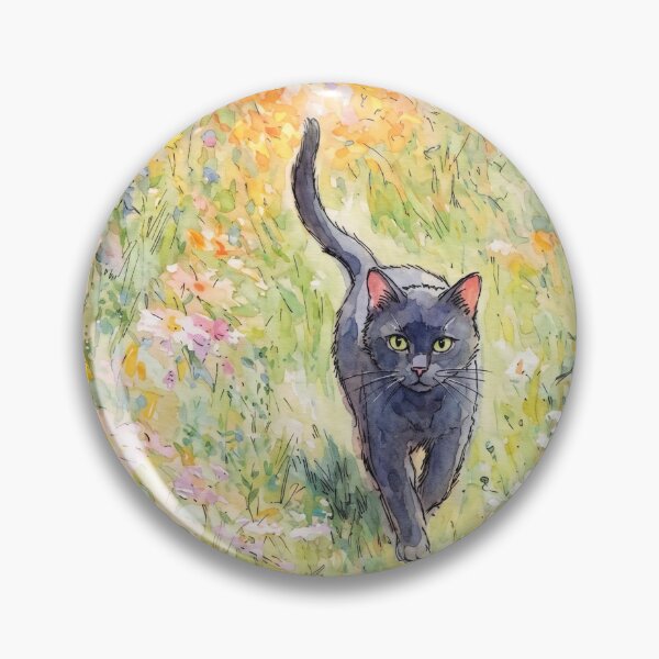 Item preview, Black cat in a flower meadow designed and sold by sid1802.