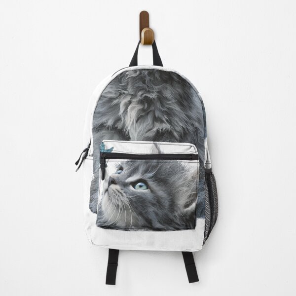 Item preview, Moonlit Kitten and Blue Butterfly designed and sold by LovePrintArt.