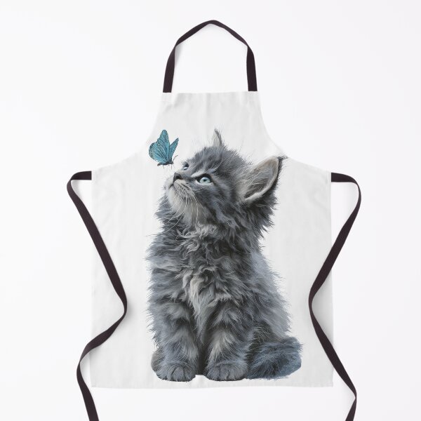 Item preview, Moonlit Kitten and Blue Butterfly designed and sold by LovePrintArt.