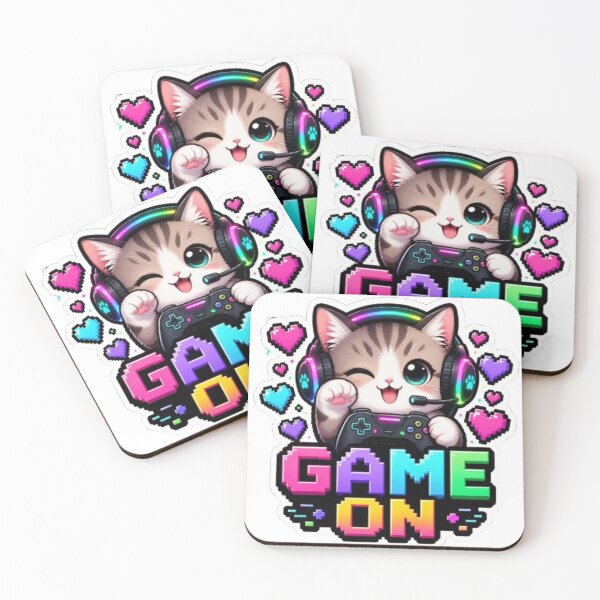 Item preview, Game On Kitty Gaming Sticker designed and sold by Stylestickers55.
