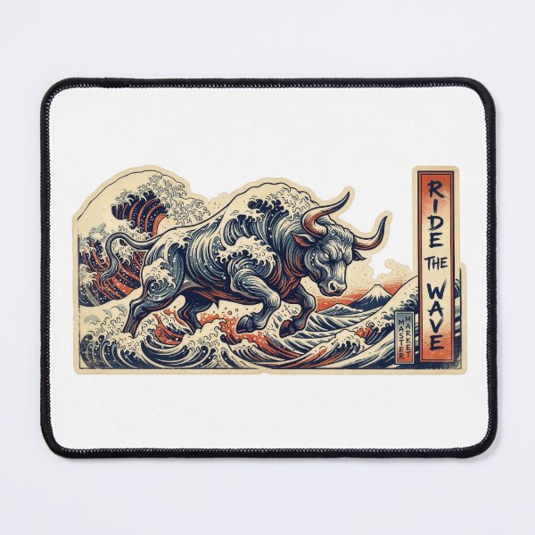 Item preview, Bull Market Ride the Wave - Great Wave off Kanagawa  designed and sold by Mr. Pawsome.