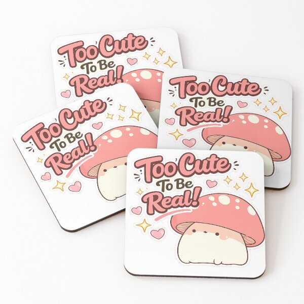 Item preview, Too Cute To Be Real Kawaii Mushroom Sticker | Adorable Pink Mushroom Cartoon designed and sold by sumodesign.