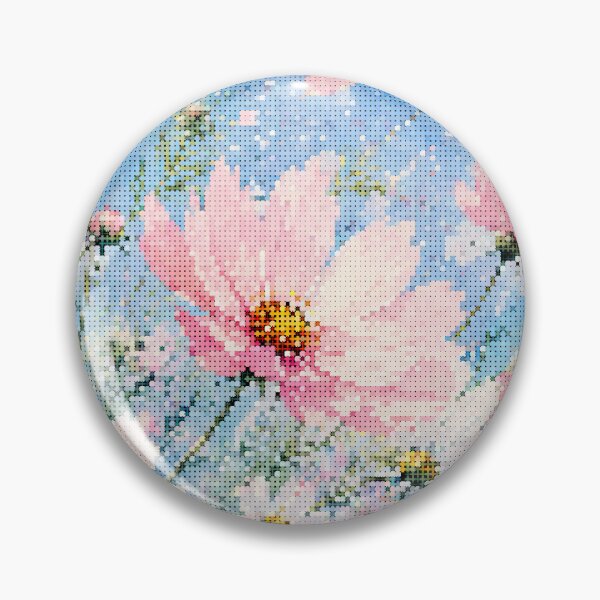 Item preview, Cosmos Blossoms in Geometric Style Watercolor Floral Illustration designed and sold by A-C-G.