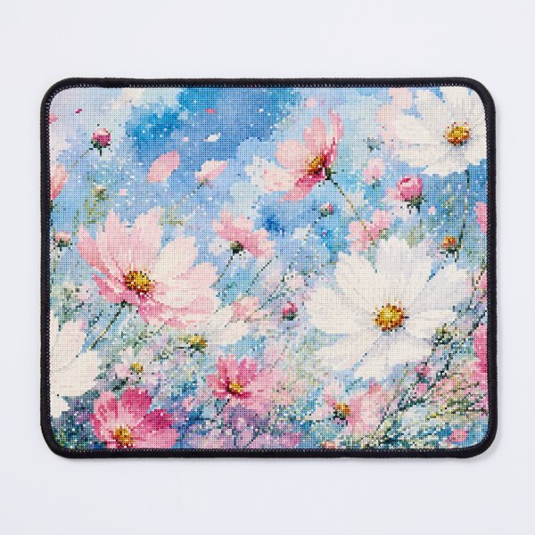 Item preview, Cosmos Blossoms in Geometric Style Watercolor Floral Illustration designed and sold by A-C-G.
