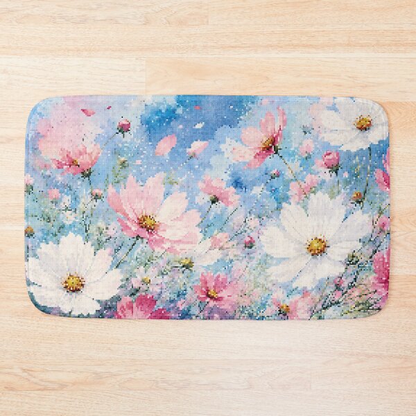 Item preview, Cosmos Blossoms in Geometric Style Watercolor Floral Illustration designed and sold by A-C-G.