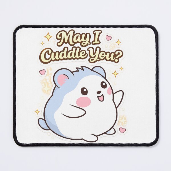 Item preview, May I Cuddle You? Cute Hamster Sticker | Kawaii Chubby Hamster Art designed and sold by sumodesign.