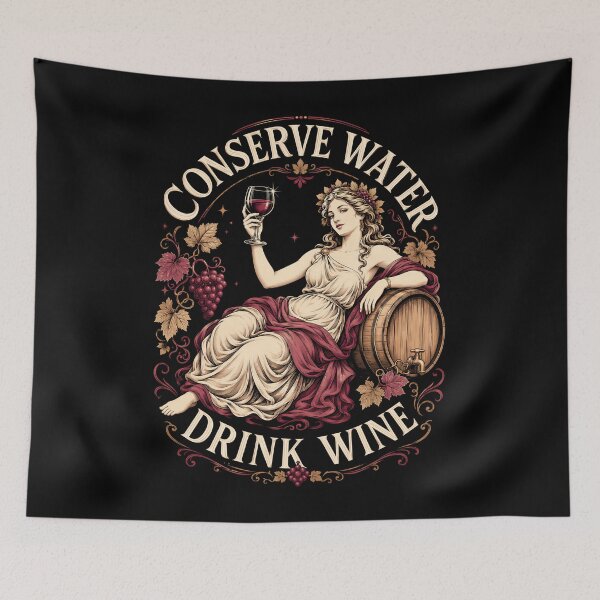 Item preview, Conserve Water Drink Wine Vintage Goddess designed and sold by Victor Shadehorn.