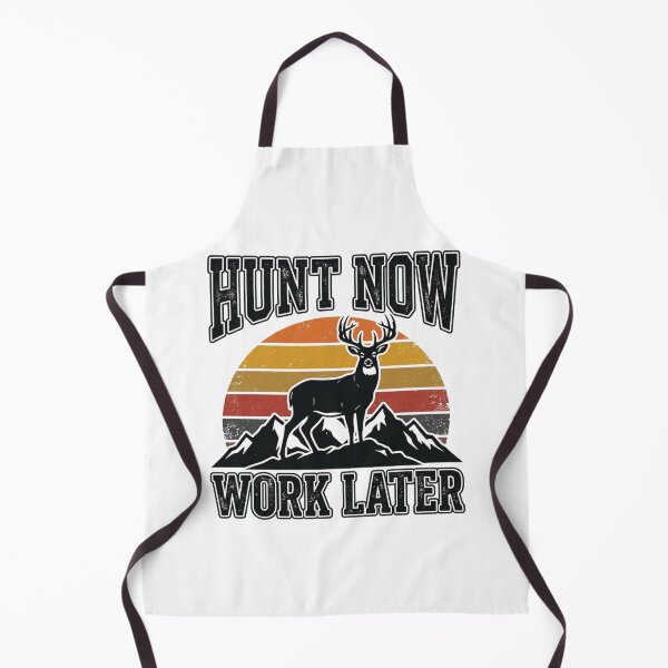 Item preview, Hunt Now Work Later Retro Sunset Mountain Buck designed and sold by PACS0011.