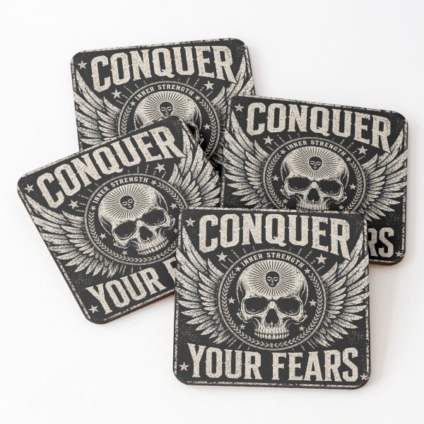 Item preview, Vintage motivational skull design: Brave and strong designed and sold by FusiTink.