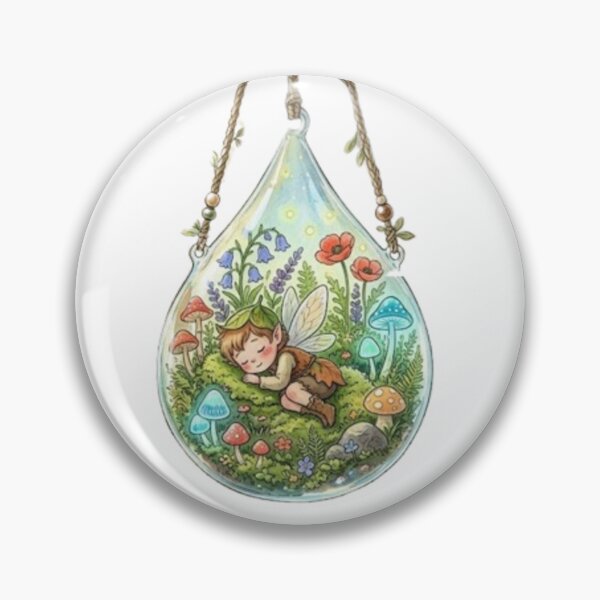 Item preview, Cute Sleeping Fairy in Hanging Glass Terrarium designed and sold by Pure Art .