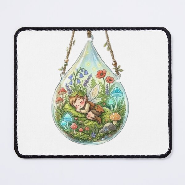 Item preview, Cute Sleeping Fairy in Hanging Glass Terrarium designed and sold by Pure Art .