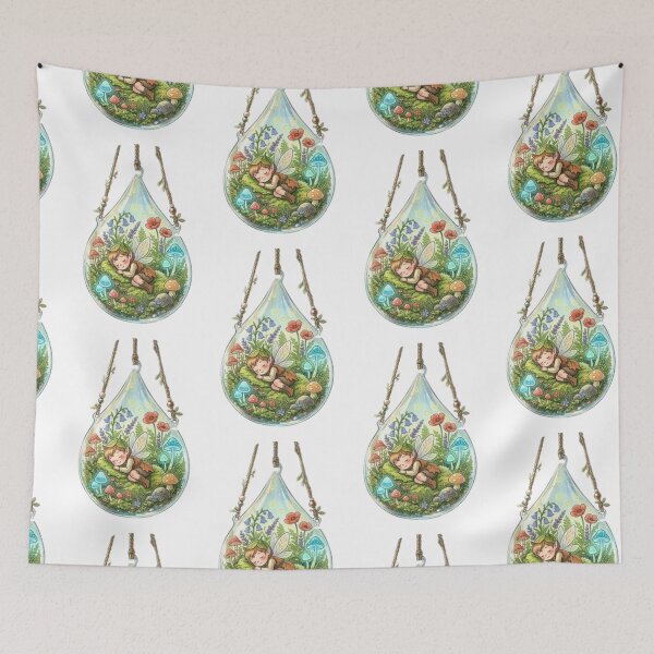 Item preview, Cute Sleeping Fairy in Hanging Glass Terrarium designed and sold by Pure Art .