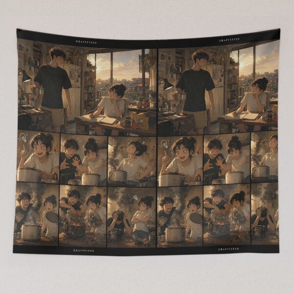 Item preview, Copy of Student Life Cozy Reading Room Comic Print designed and sold by Grafititee.