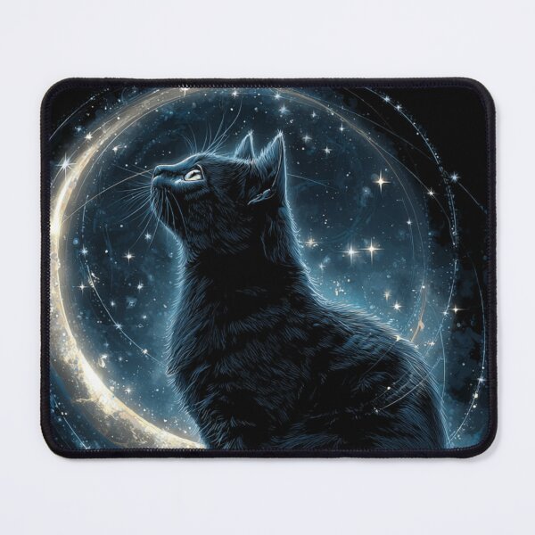 Item preview, Celestial Cat Under Moonlight designed and sold by LovePrintArt.