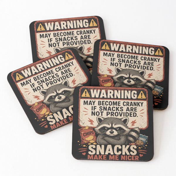 Item preview, Snacks Make Me Nicer Raccoon Design | Funny Snack Lover Trash Panda Meme Gift designed and sold by Lina Caro.