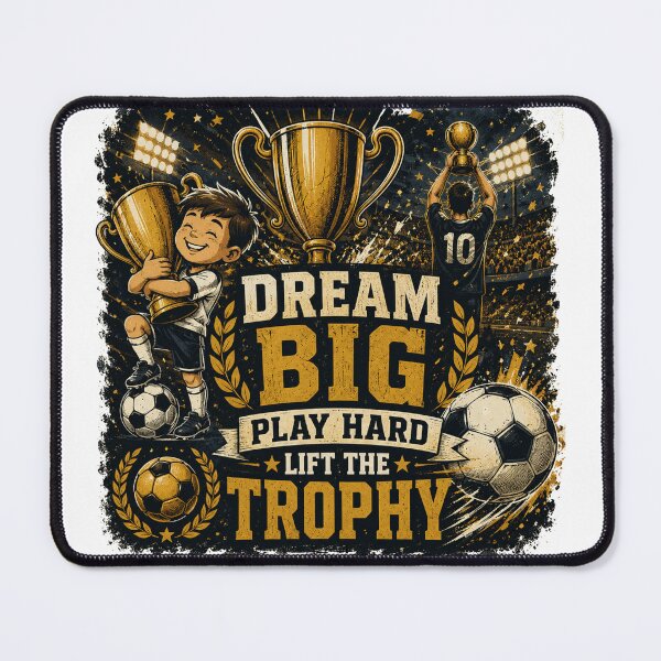 Item preview, Dream Big Play Hard Lift The Trophy – Vintage Football Champion Design designed and sold by MedRoh.