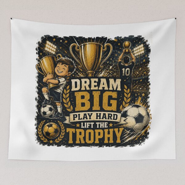 Item preview, Dream Big Play Hard Lift The Trophy – Vintage Football Champion Design designed and sold by MedRoh.