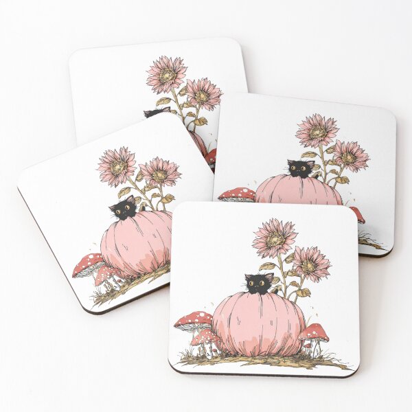 Item preview, Black Cat Pink Pumpkin Design designed and sold by Offbasics & Co.