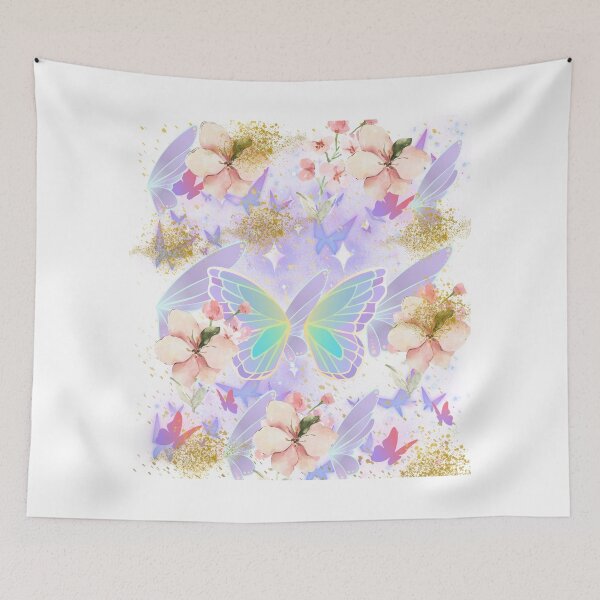 Item preview, Floral and butterfly art white designed and sold by Extremeallie.