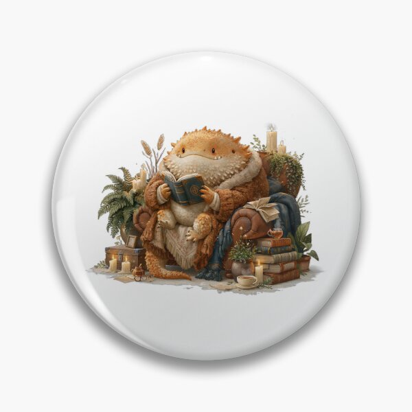 Item preview, Kawaii Bearded Dragon Reading Books | Cute Reptile Bookish Art designed and sold by Moonlit Menagerie.