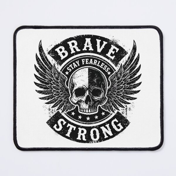 Item preview, Vintage emblem design of a winged skull to conquer fear designed and sold by FusiTink.