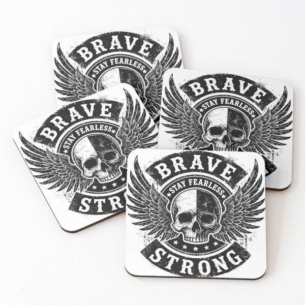 Item preview, Vintage emblem design of a winged skull to conquer fear designed and sold by FusiTink.